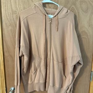 Aerie Tan Zip-Up Hoodie